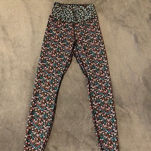 Nike Dri-Fit Floral Full Length Mid Rise Leggings Black Size Extra Small